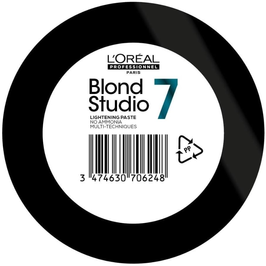 L'Oréal Professionnel, Blond Studio 7, Pâte Décolorante Platinium Plus, Conçue pour les Cheveux Colorés ou Naturels Jusqu'à 7 tons d'Eclaircissement, 500g