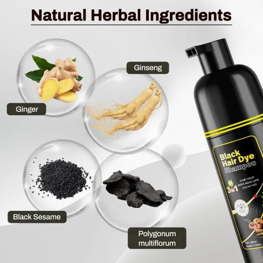 Black hair Dye Shampoo pour hommes et femmes 3 - en - 1,dye hair pour couvrir le gris, c'est - à - dire soluble Herbal Hair Dye Shampoo black 500 g (Lot de 1)
