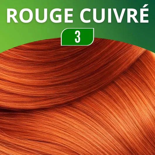 Coloration de Cheveux Naturelle Henné Couleur Rouge Cuivré Nº 3 - Couvre les Cheveux Blancs - Coloration Semi-Permanente - Sans Ammoniaque, Sans Sulfate et Sans Parabène - 75ml Rouge cuivre 3