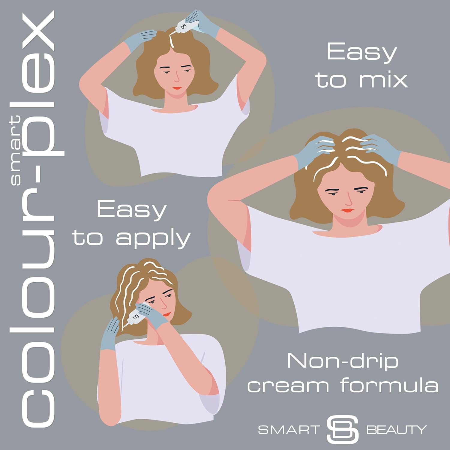 Metallic Silver Hair Dye - Stylish Silver Toner for Bleached Hair - Demi Permanent Hair Color - Added Plex Hair Anti-Breakage Technology - Smart Beauty Hair Color Argent métallique 125 ml (Lot de 1)