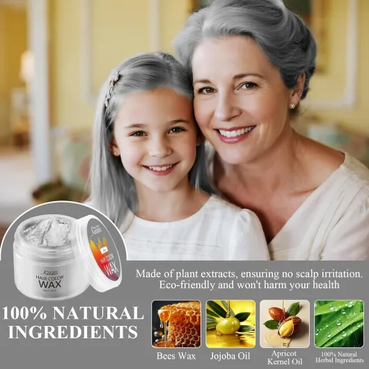 Cire de couleur de cheveux, Magic Master Keratin pommades coiffantes à la cire de cheveux, temporaire pour les cheveux pour hommes et femmes, festival, cosplay et Halloween (gris)