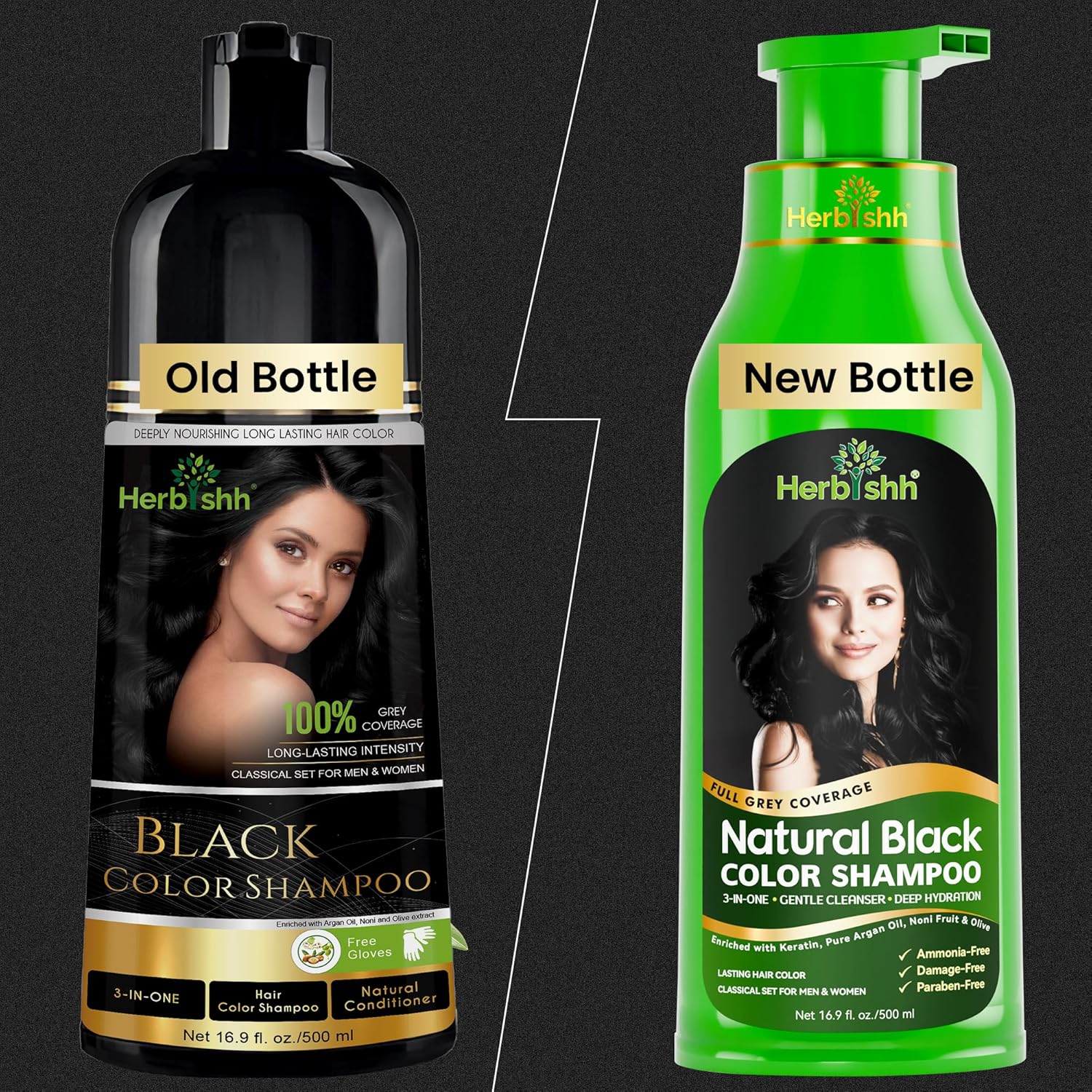 Shampoing colorant pour cheveux gris – Shampoing colorant naturel – Colore les cheveux en quelques minutes – Couleur longue durée – 500 ml – Coloration 3 en 1 – Sans ammoniaque (noir) Black