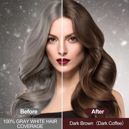 Shampoing Colorant,Shampoing Colorant Naturel Cheveux Blancs,Hair Dye Shampoo,Shampooing Teinture Instantanée pour Cheveux, Shampooing Couleur, Teinture Cheveux (Chatain Foncé)