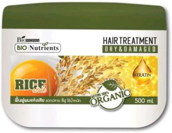 Biowoman Masque Capillaire Hydratant et Réparateur à l’Extrait de Riz et Huile de Jojoba – Soin Revitalisant pour Cheveux Secs et Abîmés
