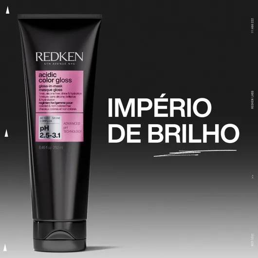 REDKEN - Masque Gloss Brillance Miroir - Cheveux Colorés & Non-Colorés - Prolonge & Sublime la Couleur - Formule au pH Acide - Acidic Color Gloss - 250ml Redken Acidic Color Gloss Masque Gloss 250ml