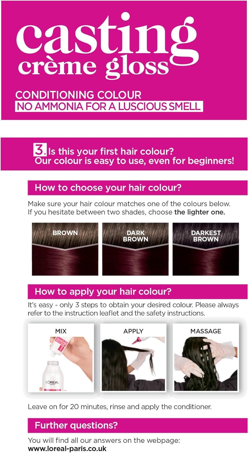 L'Oreal Paris Casting Crème Gloss Coloration 360 Black Cherry - Lot de 3