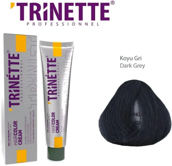 Professionnelle Gris Foncé Permanente Crème Colorante 100 ml – Tons Gris Modernes, Reflets Fumés & Argentés, Haute Couvrance, Qualité Salon Longue Durée Dark Grey