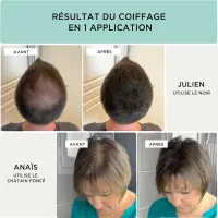 Test Ulti Paris Fibres pour cheveux : la poudre qui camoufle plutôt bien les zones clairsemées