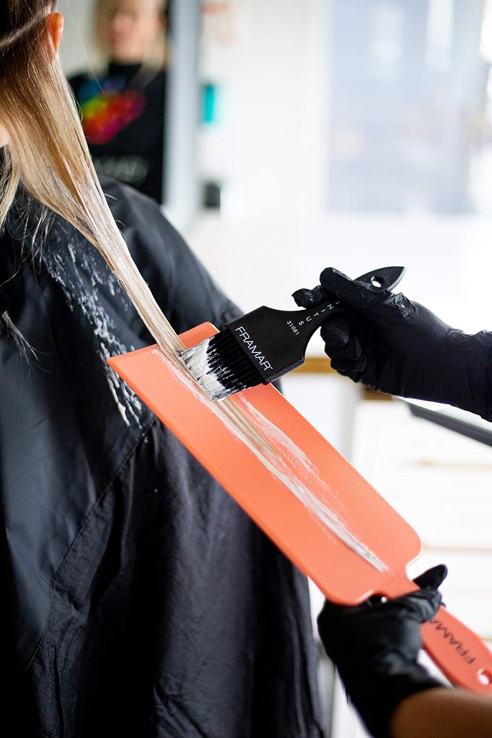 Palette Coloration Cheveux Professionnel - Coloration Palette, Kit Meche Cheveux, Kit Coiffure, Kit Coloration Cheveux, Décoloration Cheveux, Pagaie de Balayage – 2PC Noir/Pêche