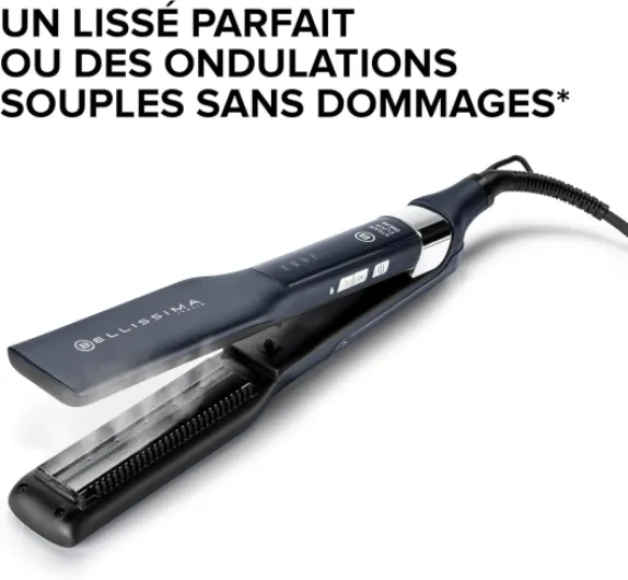 Fer à Lisser Steam Elixir Deluxe - Fer à Vapeur Professionnel Pour Rendu Lisse ou Ondulé - Lisseur Vapeur Avec Plaques en Céramique et Kératine Cheveux Protégés, Doux et Lumineux