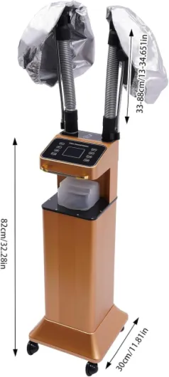 Vaporisateur Cheveux Nano Vapeur 650W, Nano Cheveux Vaporisateur Anion mit Réservoir 800ml, Minuterie Processeur Capillaire sur Pied avec Roulettes pour Salon de Coiffure