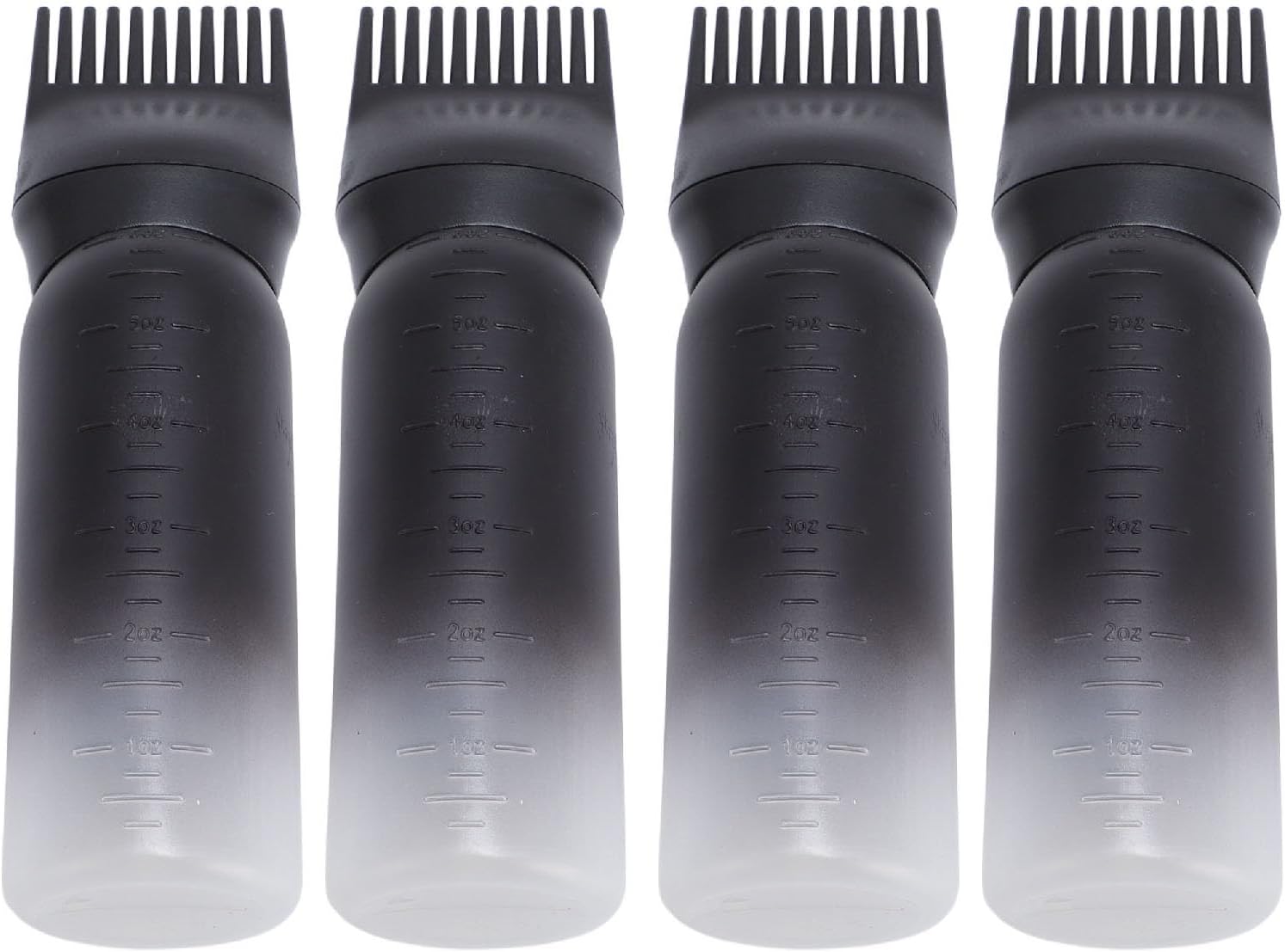 Lot de 4 flacons applicateurs d'huile capillaire pour peigne à racines de cheveux, Avec graduation graduée, Brosse de coloration, pour coloration capillaire, Accessoires De Salon De Coiffure